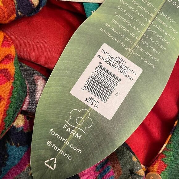 NWT Farm Rio Patchwork Tapestry Ankle Dress Size M $275.00 Lagenlook - Picture 14 of 15